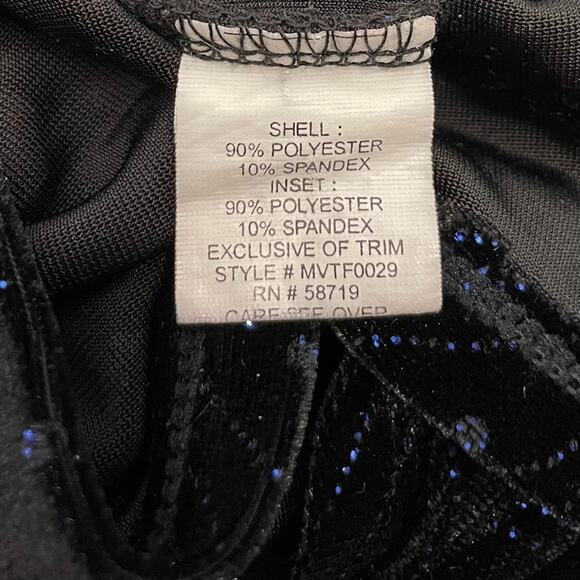 Black Velvet Blue Sparkle Layered Wrap Top Size XL Dark Romantic Whimsigoth - Picture 7 of 11